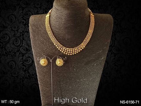 Dulhan Set, Gold Antique Necklace, Necklace Set Indian Bridal Jewelry, Plain Necklace, Small Gold Necklace, Brass Jewellery, Traditional Necklace, Antique Necklaces Design, New Gold Jewellery Designs