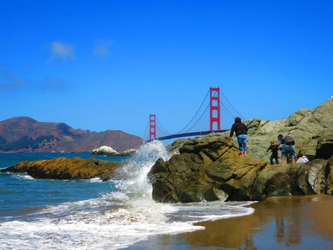 Bakers Beach San Francisco, Baker Beach San Francisco, Beach San Francisco, Rip Current, Baker Beach, Large Waves, Beach Hotel, Beach Hotels, California Travel