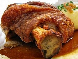 Schweinehaxen  Muess machen.   This seems to be the most traditional and doable recipe, but let me make it first before I confirm that.    Where can I buy "ham hocks"? Ham Hock Recipes, Pork Hock, Pork Roll, Ham Hock, Pork Ham, European Food, Pork Dishes, German Food, Pork Belly