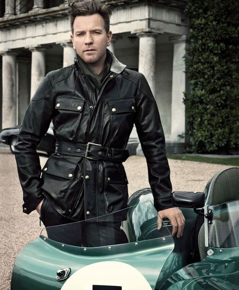 Ewan McGregor rocking a Belstaff coat. (Photo: Art + Commerce) Belstaff Leather Jacket, Belstaff Jackets, Lifestyle Shoot, Smart Jackets, Lamb Leather Jacket, Waxed Cotton Jacket, Barbour Jacket, Ewan Mcgregor, Barbour International