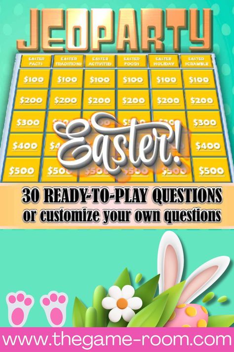 Elevate your Easter celebration with our engaging Jeopardy game on PowerPoint! Infuse knowledge and fun with Easter-themed challenges. Download, play, and make your holiday gathering an egg-stra special event! 🐣💻 #EasterJeopardy #PowerPointGame #EasterFun Easter Jeopardy Game, Games To Play On Zoom, Easter Trivia, Date Night Games, Church Games, Family Feud Game, Jeopardy Game, Family Friendly Games, Test Games