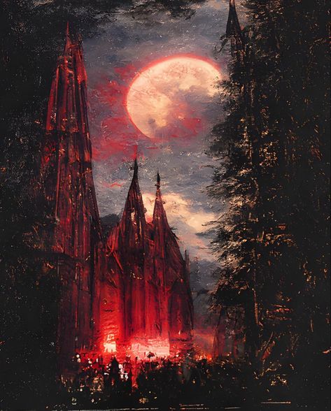 Dark Red Painting, Gothic Art Painting, Vampire Painting, Gothic Painting, Red Gothic, Harry Potter Tattoos, Rennaissance Art, Red Painting, Gustave Dore