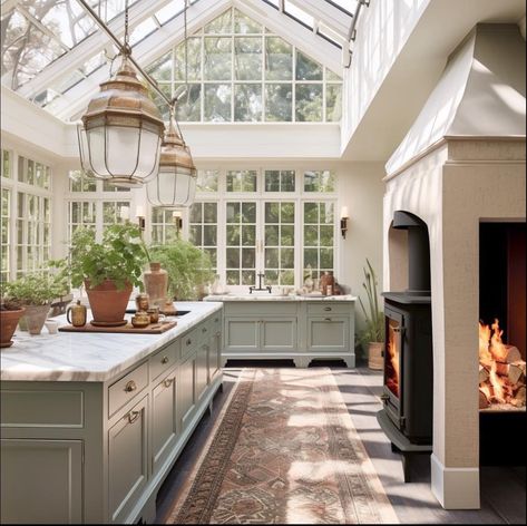 Cottage Interior Kitchen, Cottage Core Kitchen Ideas, Windows Inspiration, Kitchen Decor Cottage, Apothecary Kitchen, Sunroom Kitchen, Cottage Core Kitchen, English Cottage Interiors, Cottage Core House