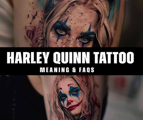 Exploring the Symbolism: What is the Meaning Behind a Harley Quinn Tattoo? Harley Quinn Tattoo Meaning, Harley Quinn Tattoo Ideas For Women, Harley Quinn's Tattoos, Tattoo Harley Quinn, Squid Tattoo, Harley Quinn Tattoo, Scale Tattoo, Joker Tattoo, Text Tattoo