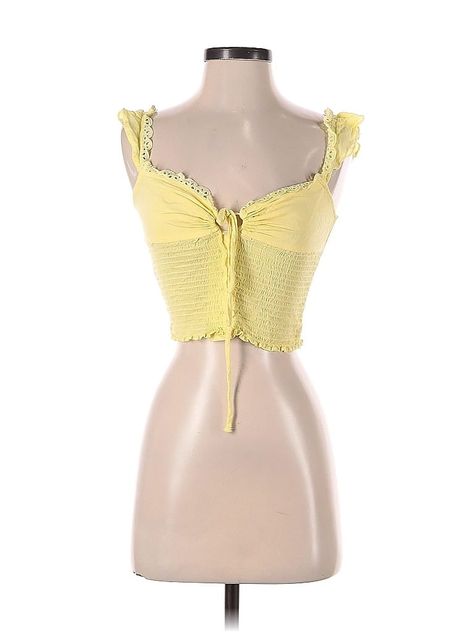 Princess Polly Sleeveless Top Size: 4 Yellow Tops - used. 100% Rayon, Sweetheart, | Princess Polly Sleeveless Top Yellow Sweetheart Tops - Used - Size 4 Yellow Halter Top, Yellow Tops, Yellow Outfit, Yellow Top, Princess Polly, Halter Top, Favorite Color, Sleeveless Top, Size 4