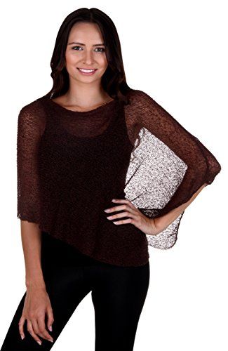 Poncho Lite Brown * For more information, visit image link. (This is an affiliate link) #CasualOutfits Simple Poncho, Sweater Over Dress, Sheer Poncho, Mens Cashmere Scarf, Cropped Shrug, Bolero Sweater, Sweater Tops, Poncho Tops, Loose Pullover