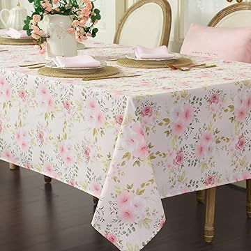 Amazon.com Shopping Cart Floral Table Cloth, Thanksgiving Birthday Parties, Dining Room Tablecloth, Rectangle Tables, Dinner Party Decorations, Elegant Tablecloth, Light Pink Flowers, Floral Table, Floral Tablecloth