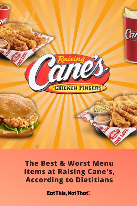 Are you a fan of Raising Cane's but want to make healthier choices? Our expert dietitians have analyzed the menu items to give you an insider's guide. Discover which dishes should be avoided and which are worth the calories. Get ready for a game-changing dining experience that will revolutionize your Raising Cane's routine! Follow us for more healthy living tips like this. Canes Sauce, Simple Sides, Canes Chicken, Raising Canes, Restaurant Order, Fried Chicken Sandwich, Eating Fast, Healthier Choices, Diet Drinks