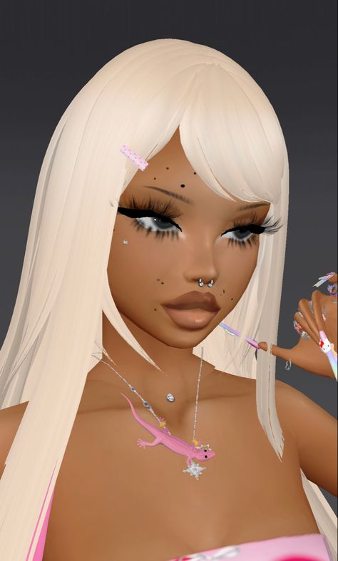 Imvu Outfits Ideas Cute, Virtual Girl, Doll Aesthetic, Black Anime Characters, Cute Games, Virtual Fashion, Cute Art Styles, Girls Cartoon Art, White Hair