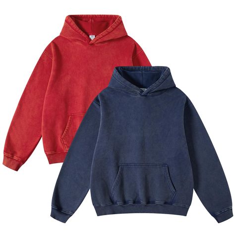 PRICES MAY VARY. FAIABLE 2 Pack Mens Hoodies: Acid wash hoodie sweatshirt without drawstring,is made up of super soft and comfortable high-quality fabric.Comfy cotton fleece is brushed inside for added softness and warmth.THE LOOK - Stretch ribbed cuffs and hem,with a kanga pocket to keep essentials close Couples Oversized Thick Hoodie Feature: Unisex casual wash sweatshirt mens long sleeve shirt is made of soft and comfy stretchy material . Round neck, long sleeve, two pockets, pullovers, feel Acid Wash Hoodie, Mens Long Sleeve Shirt, Heavyweight Hoodie, Vintage Fleece, Oversized Streetwear, Mens Hoodies, Vintage Hoodie, Streetwear Tops, Top Streetwear