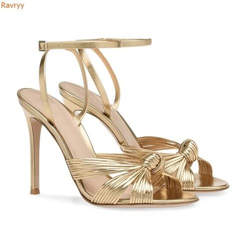 Gold Strappy Sandals Mid Heel | Strappy Gold Heeled Sandals - Color Stiletto Heel - Aliexpress Sunday Kalogeras, Bridesmaid Shoe, Gold Ankle Strap Heels, Shifting Script, Gold Stilettos, All Png, Png Elements, Womens Sandals Summer, Bow Sandals