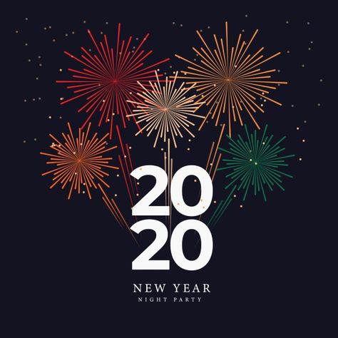 New Year Fireworks Night Party 2020 Vector And Background Happy New Year Post, Quotes Whatsapp Dp, Fireworks Night, New Year Post, Spring Festival Poster, Dp Whatsapp, Happy New Year Banner, 1st January, Illustrator Design Tutorial