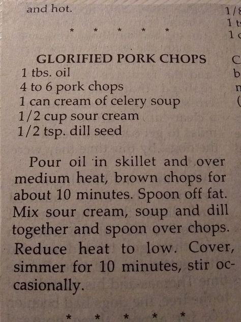 Cream Of Celery Pork Chops, 1950s Cooking, Cream Of Celery, Fried Pork Chops, Cream Of Celery Soup, Celery Soup, Healthy Comfort Food, Interesting Food, Savory Recipes