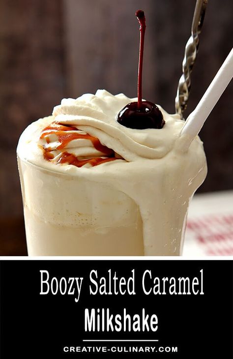 This Boozy Salted Caramel Milkshake is a specialty at Ted's Montana Grill...and now you can make it at home! Vanilla ice cream, bourbon and caramel; it's amazing! Cocktail Ice Cream, Salted Caramel Shake, Boozy Milkshake Recipes, Salted Caramel Milkshake, Caramel Shake, Caramel Milkshake, Friday Cocktails, Milkshake Cocktails, Boozy Shakes