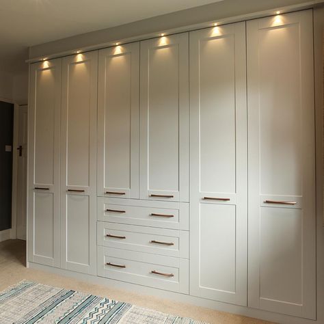 A Stunning Grey & Copper Dressing Room Transformation | Sharps Rearranging Bedroom, Bedroom Built Ins, Bedroom Built In Wardrobe, Bedroom Cupboards, Closet Design Layout, Wardrobe Room, Wall Closet, Closet Remodel, Build A Closet