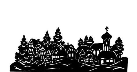 Village Silhouette, Winter Village, Shadow Puppets, Stencil Template, Christmas Display, Folk Tales, Christmas Village, Paper Art, Chalk