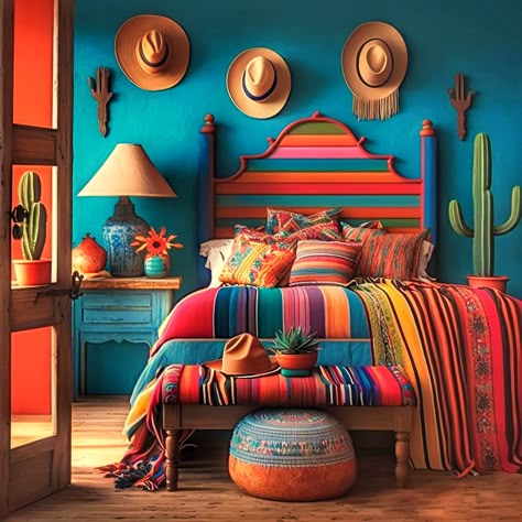 If you want to incorporate Mexican home decor into your home, check out these Mexican style bedroom ideas! Mexican room decor, Mexican bedroom decor, Mexican bedroom furniture, Mexican bedroom accessories, Mexican decor ideas, modern Mexican style bedroom, Mexican style bedroom furniture, Spanish style bedroom, How To Create A Mexican Style Bedroom, colorful bedroom ideas, Mexican interior design inspiration, Mexican rustic home decor ideas, Mexican home decor stores Mexican Style Bedroom, Mexican Bedroom Decor, Mexican Room, Mexican Bedroom, Mexican Style Decor, Mexican Interior Design, Mexican Interiors, Mexican Furniture, Bedroom Inspirations Minimalist