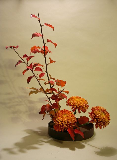 Ikebana Sogetsu style | Basic upright style moribana 750x1024 365 Days of… Arreglos Ikebana, Ikebana Sogetsu, Sogetsu Ikebana, Ikebana Arrangements, Ikebana Flower Arrangement, Ikebana Vases, Fall Arrangements, Modern Flower Arrangements, Peonies Garden