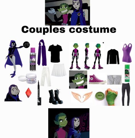 Beastboy And Raven Halloween Costume, Beast Boy Halloween Costume, Beast Boy X Raven Costume, Beastboy And Raven Costume, Beastboy Costume, Raven And Beastboy Titans Costume, Beast Boy And Raven Costume, Beast Boy Cosplay, Beast Boy Costume