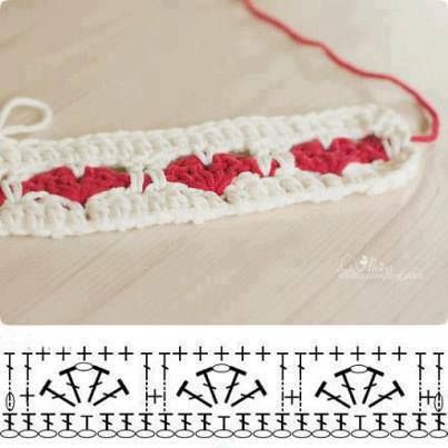 Simple crochet hearts Crochet Heart Pattern, Crochet Stitches Diagram, Valentines Crochet, Crochet Motifs, Crochet Stitches Tutorial, Crochet Heart, Crochet Diagram, Crochet Stitches Patterns, Crochet Chart