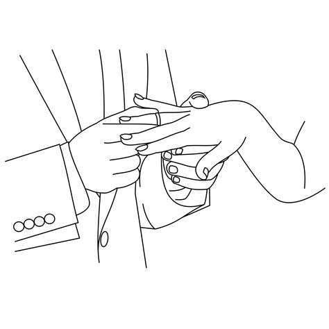 Download the Illustration of line drawing a closeup of hands exchanging wedding rings. Wedding couple hands. Groom put a wedding ring on bride hand. Man placing an engagement ring on his girlfriend's ring finger 8350322 royalty-free Vector from Vecteezy for your project and explore over a million other vectors, icons and clipart graphics! Wedding Couple Hands, Rings Wedding Couple, Wedding Ring Drawing, Hand With Ring, Wedding Ring Icon, Holding Hands Drawing, How To Draw Fingers, Girlfriend Ring, Hands Drawing