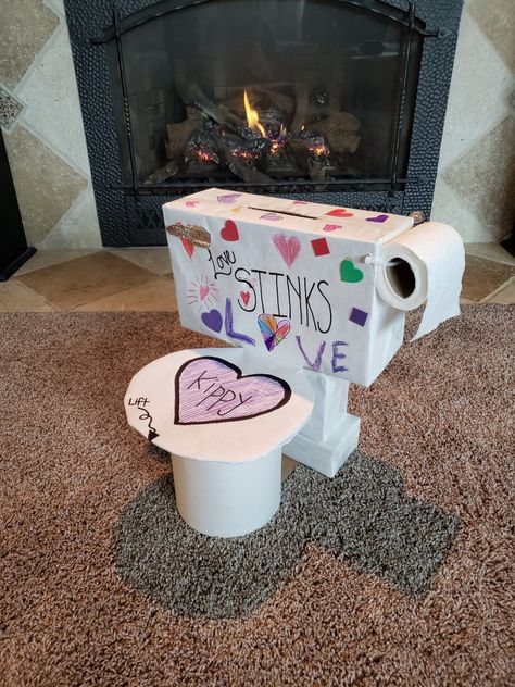 Love Stinks Valentine Boxes, Stanley Valentines Boxes, Valintine Boxs Boys, Toilet Valentines Day Boxes, Funny Valentines Boxes, Valentine Box Ideas For School Diy, Adult Valentine Box Ideas, Valentine’s Day Boxes For Kids, Valentine’s Day Box Ideas