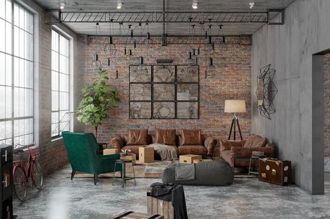 House Beautiful Living Rooms, Brooklyn City, London Living Room, Living Room New York, Soho Loft, Industrial Livingroom, Industrial Living, Soho, Beautiful Homes