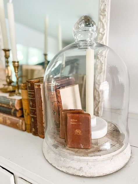 Small Cloche Decor, Large Cloche Decor Ideas, Cloche Fall Decor, Glass Cloche Ideas, Cloches Decor Ideas, Fall Cloche Ideas, Glass Dome Decor Ideas, Bell Jar Decor, Summer To Fall Decor