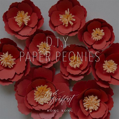 New Year Diy, Chinese Crafts, Tea Decor, Bride And Breakfast, Chinese New Year Crafts, Easy Paper Flowers, Paper Peonies, Chinese New Year Decorations, Wedding Tea