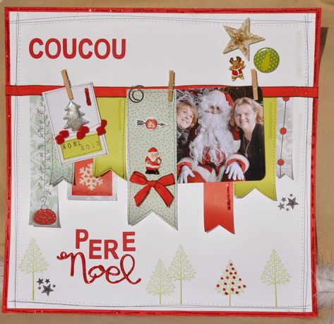 Jardin Créatif de Marianne: Page de scrap de NOEL Album Photo Scrapbooking, Christmas Scrapbooking, Photo Album Scrapbooking, Photo Sketch, December Daily, Scrapbooking Pages, Album Photo, Scrapbooking Ideas, Scrapbook Layouts