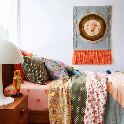 Sage x Clare's fab new Ibiza-inspired autumn range - The Interiors Addict Folk Bedroom, Colorful Apartment, Inspiring Spaces, Kid Spaces, Kids Rooms, Childrens Bedrooms, Kids' Room, Boy's Room, Quilt Cover