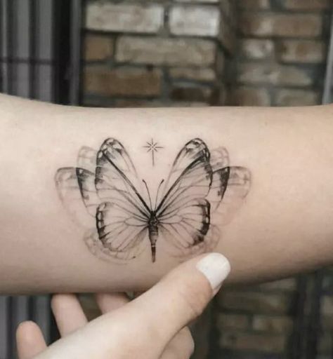 Butterfly Tattoos Design, Tattoo Ideas Butterfly, Realistic Butterfly Tattoo, Simple Arm Tattoos, Design Tattoos, Insect Tattoo, Epic Tattoo, Chest Tattoos For Women, Hand Tattoos For Women