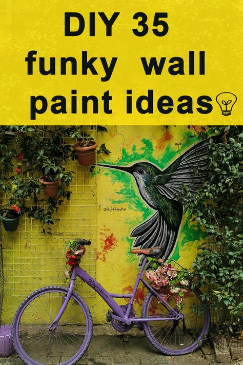 Looking to add some personality and flair to your walls? Dive into our curated list of 35 funky wall paint ideas that will inspire you to get creative and bold with your home decor. From geometric patterns to vibrant murals, these ideas will help you turn any room into a masterpiece. Whether you’re a DIY enthusiast or just looking for some fresh inspiration, these funky wall paint ideas are sure to spark your imagination. Perfect for DIY enthusiasts and interior design lovers. Diy Boho Wall Mural, Easy Wall Murals Diy, Cool Wall Painting Ideas Creative, Hand Painted Wall Murals Diy, Easy Mural Ideas Diy, Funky Wall Paint, Funky Wall Paint Ideas, Wall Paint Ideas, Decor Inspiration Diy