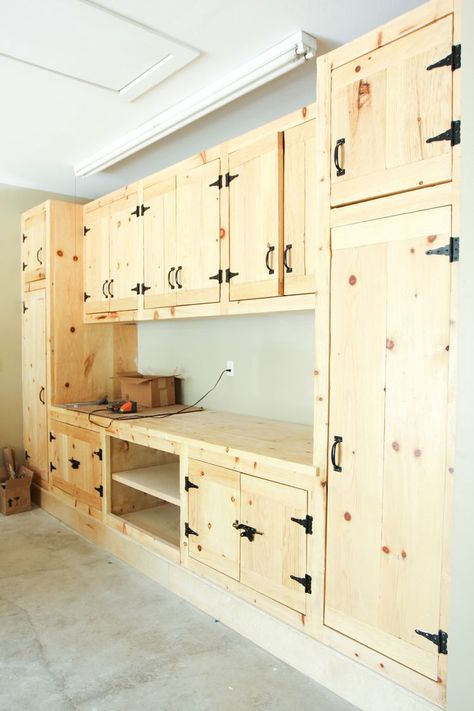 Pallet Kitchen, Garage Remodel, Garage Work Bench, Diy Garage Storage, Garage Shelf, Garage Makeover, Garage Storage Organization, Garage Cabinets, Garage Storage Cabinets