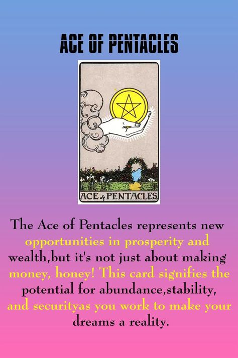 Ace of Pentacles tarot card meaning: Suit of pentacles Ace Of Pentacles Tarot Meaning, Learn Tarot Reading, Ace Of Pentacles Tarot, Suit Of Pentacles, Weekly Tarot, The Aces, Ace Of Pentacles, Learn Tarot, Mystical Tattoos