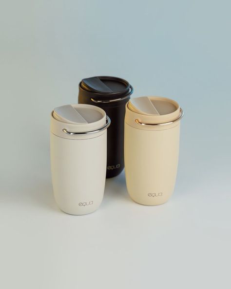 NEW IN: EQUA CUP ☕️ Now available in Grey, Butter and Black. 🤤 Coffee Reusable Cup, Travel Coffee Cup Aesthetic, Coffee Travel Mug Aesthetic, Equa Bottles, Travel Mug Aesthetic, Coffee Travel Cup, Kitchen Decor Collections, Glass Water Bottles, To Go Cup