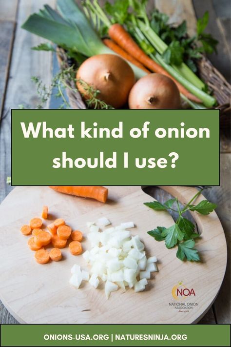 Not sure what kind of onion to use in your holiday cooking and baking. We've got answers! Our helpful chart will assist you in deciding which onion to pick whether your are sautéing roasting, or caramelizing. Types Of Onions, Holiday Cooking, Cooking Techniques, Thanksgiving Recipes, Main Course, Onions, The National, Cooking And Baking, Holiday Recipes