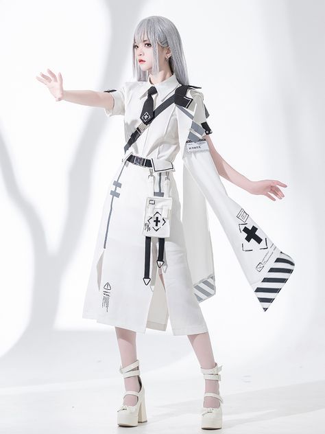 Size 			S 			M 			L 			XL 		 		 			Full Length 			98 			101 			104 			109 Scifi Formal Wear, Chinese Futuristic Fashion, Concept Clothing Design, Cyberpunk Headpiece, Cyberpunk Outfit Design, Tech Wear Women, Outfits Oc, Cyberpunk Dress, Princess Chronicles