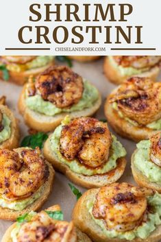 Shrimp Crostini, Avocado Crostini, Shrimp Appetizer Recipes, Shrimp And Avocado, Crostini Appetizers, Avocado Recipe, Crostini Recipes, Shrimp Appetizers, Bite Size Appetizers