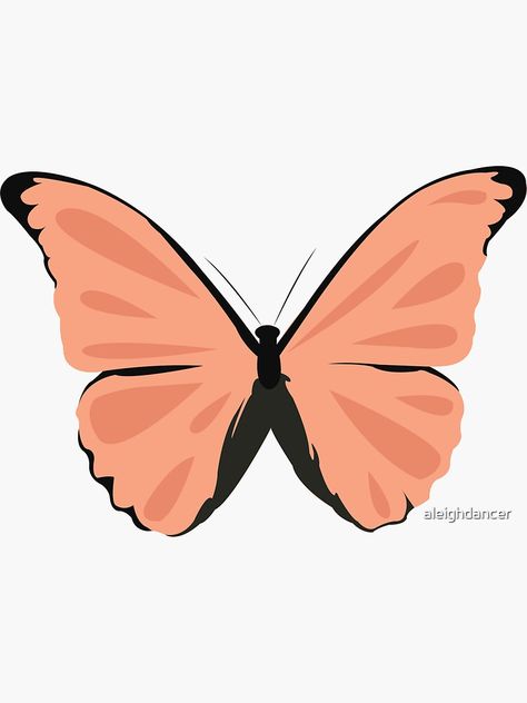 Peach Butterfly, Color Melon, Cute Pastel, Sticker Design, Vinyl Sticker, Coral, Pastel, Vinyl, For Sale