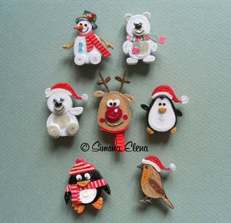 Christmas Quiling Paper Quilling, Christmas Paper Quilling, Christmas Quilling Ideas, Quilled Magnets, Diy Quilling Christmas, Quilling Christmas Tree, Paper Quilling Christmas, Quilled Christmas, Christmas Quilling