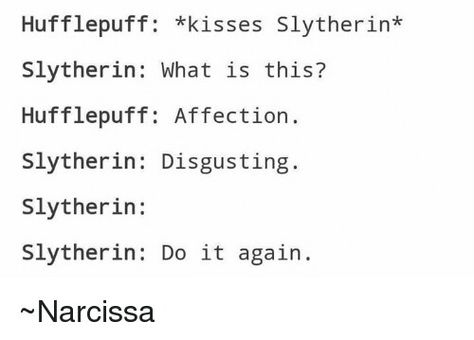 Hufflepuff X Slytherin Hufflepuff Slytherin Couple, Hufflepuff X Slytherin Couple Aesthetic, Hufflepuff X Slytherin, Slytherin And Hufflepuff, Hufflepuff Pride, Harry Potter Memes Hilarious, Harry Potter Feels, Harry Potter Puns, Slytherin Harry Potter