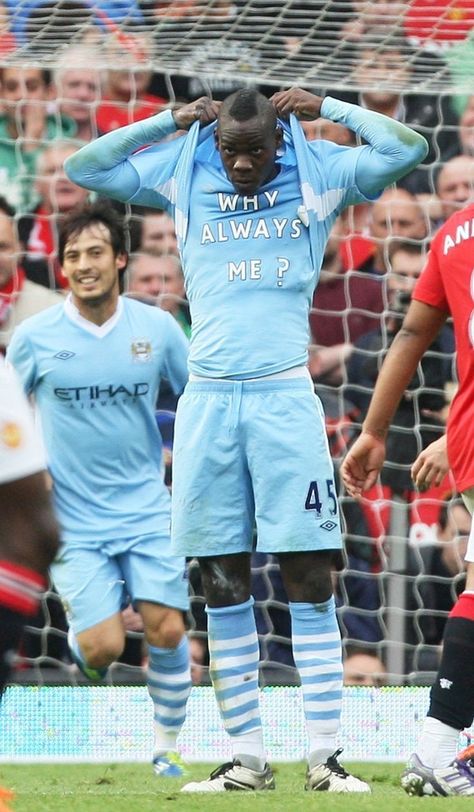 Why Always Me, Football Heritage, Mario Balotelli, Soccer Goals, Football Players Photos, Football Players Images, Soccer Inspiration, Football History, Retro Football Shirts