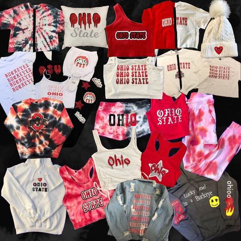 Diy College Game Day Shirts, College Gameday Shirts, Gameday Shirts, Diy Merch, College Announcements, Ohio Buckeyes, College Clothes, College Gameday, Game Day Shirts