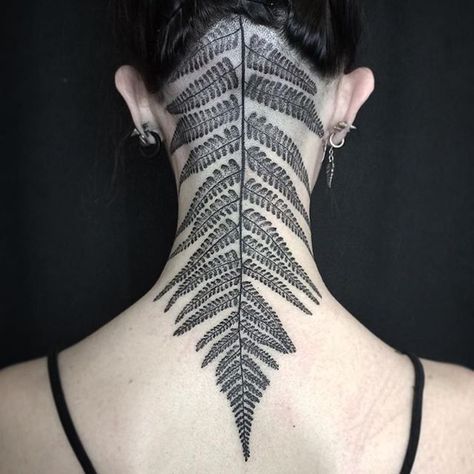 Tropisches Tattoo, Undercut Tattoos, Undercut Nape, Nape Tattoo, Neat Tattoos, Fern Tattoo, Spooky Tattoos, Dot Work Tattoo, Head Tattoos