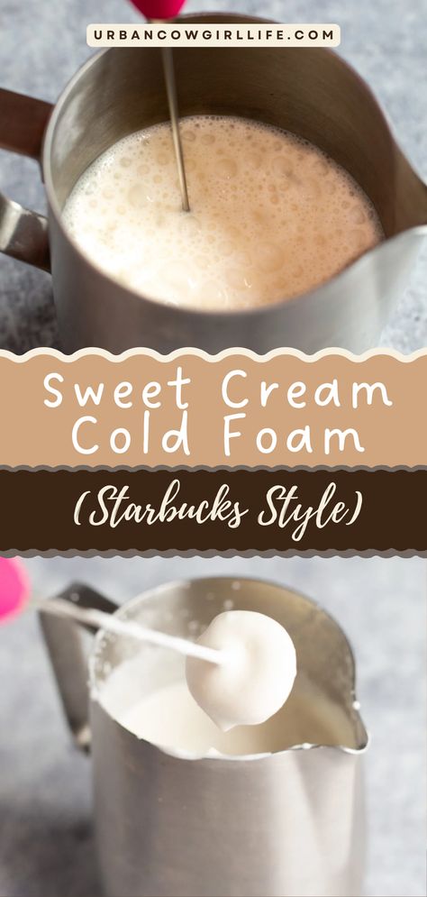 Create creamy, dreamy cold foam at home using the same secrets Starbucks uses! Explore the art of frothing for your favorite beverages. | how to make cold foam, cold foam how to make, sweet cream cold foam recipe, how to make sweet cream cold foam, vanilla sweet cream cold foam, starbucks vanilla sweet cream cold brew, starbucks drinks | How To Make Sweet Vanilla Cold Foam, Coffee Sweet Cream Foam, Best Store Bought Coffee, Starbucks Sweet Cold Foam Recipe, Starbucks Sweet Cream Cold Foam Drinks, Make Your Own Cold Foam, Heavy Cream Cold Foam, Cold Brew Cream Foam, Starbucks Sweet Cream Cold Foam Recipe