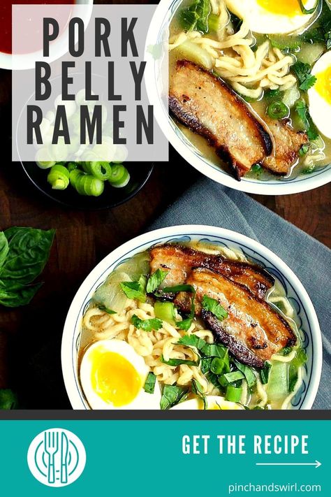 Homemade Ramen Pork Belly, Pork Ramen Noodles Recipes, Crispy Pork Belly Ramen, Ramen Recipes Pork Belly, Pork Belly For Ramen Recipe, Ramen Pork Belly Recipes, Pork For Ramen Recipe, Pork Ramen Noodle Recipes Soups, Ramen Noodle Recipes Pork Belly