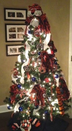 Auburn Christmas Tree, Auburn Decor, Trees Photos, Alabama Christmas, Football Banquet, Trees Photo, Outside Christmas Decorations, Auburn Football, House Divided