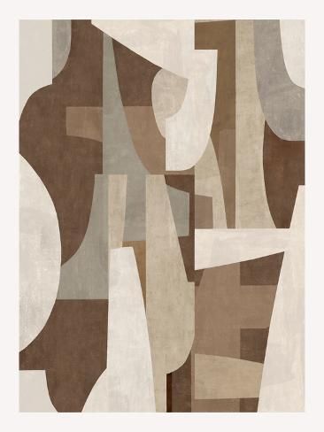 size: 12x9in Art Print: Mid-Century Browns V, 2023 by Parker Ross : Midcentury Modern Posters, Wall Art Mid Century Modern, Mid Century Abstract Art, Mid Century Artwork, 2025 Trends, Entryway Art, 2023 Art, Contemporary Impressionism, Mid Century Wall Art