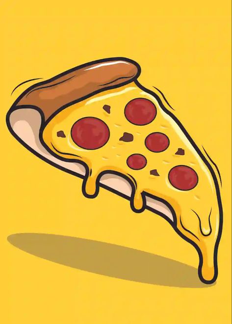 Pizza Slice Drawing, Food Drawing Easy, Pizza Drawing, Simple Pizza, Authentic Italian Pizza, Cute Pizza, Easy Pizza, Italian Pizza, Love Pizza